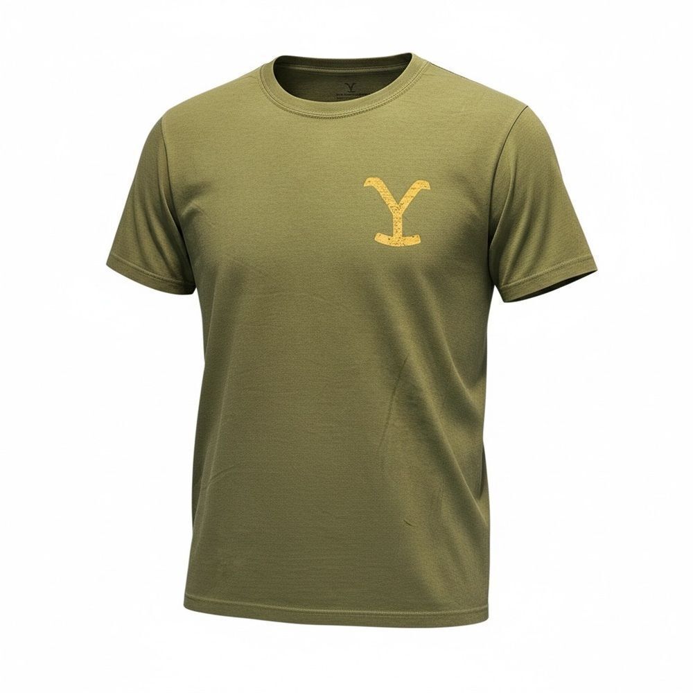 NWT Yellowstone Men’s Olive Green Short Sleeve Graphic T-Shirt Logo - Size XL